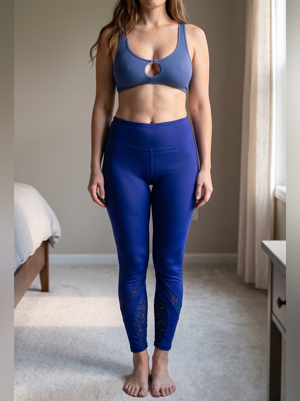 Weissman - Royal Blue Leggings with Mesh Panels - SZ Small Adult (SA)